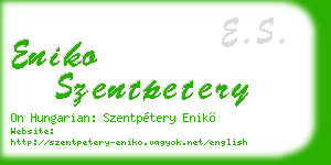 eniko szentpetery business card