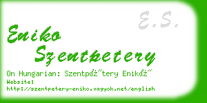 eniko szentpetery business card